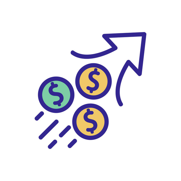 money growth is fast icon vector. money growth is fast sign. color isolated symbol illustration - Vector, Image