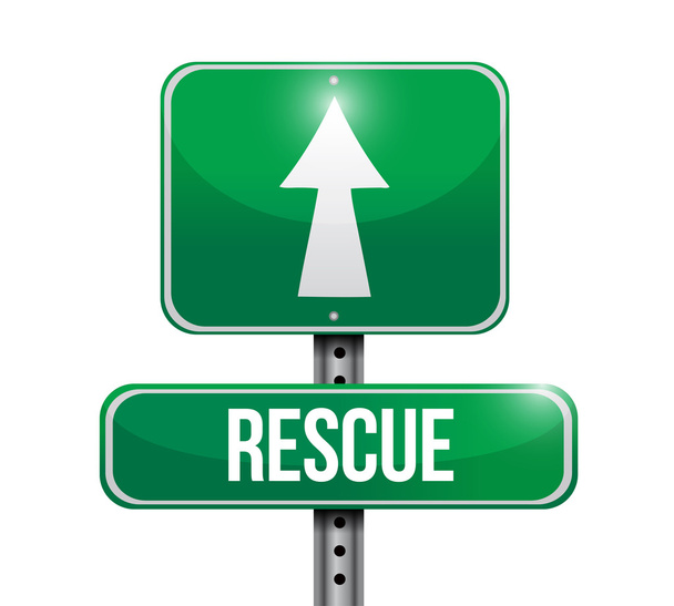 rescue road sign illustration design - 写真・画像