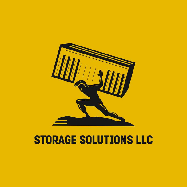 Sparťanský voják držící skladovací logo - Vektor, obrázek