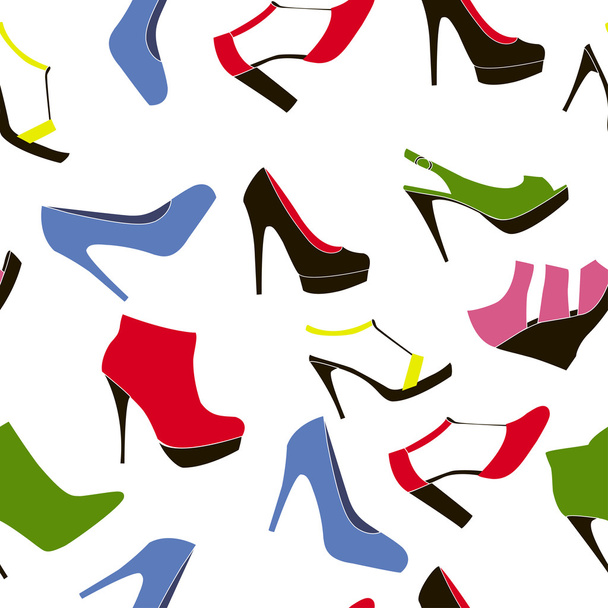 Chaussures de fond sans couture sur le blanc - Illustration
 - Vecteur, image