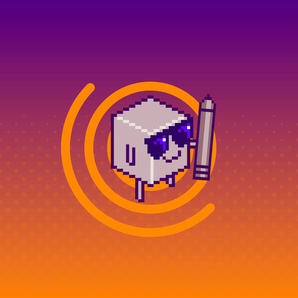 pixel színező logó és ikon vektor Elszigetelt kép - Vektor, kép