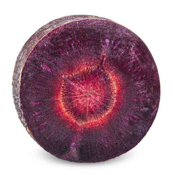 Viipale violetti porkkana eristetty valkoinen, porkkana leikkausreitillä
 - Valokuva, kuva