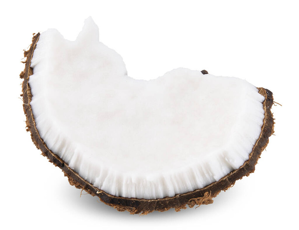 Trancher la noix de coco isolée sur blanc, chemin de coupe de noix de coco
 - Photo, image
