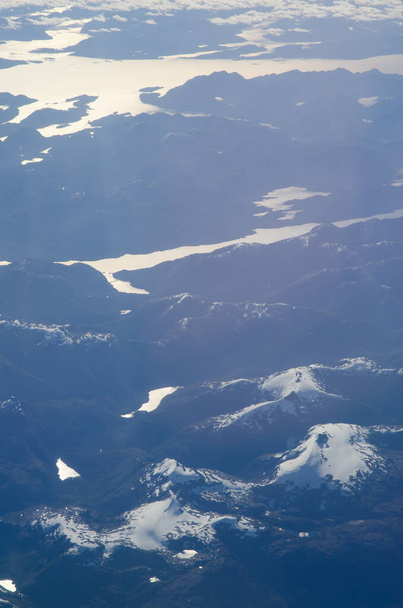 Aerial view of Chilean Patagonia from a plane. - Photo, Image