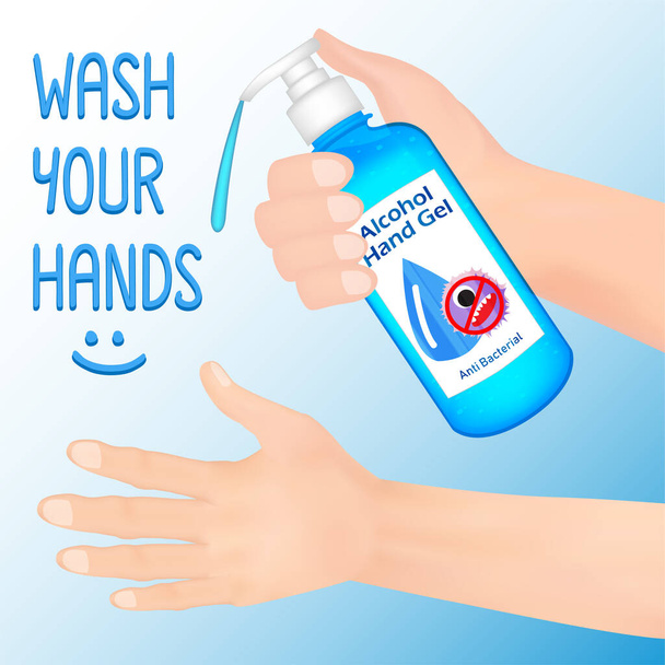 wash your hand for prevent infection - Vector, afbeelding