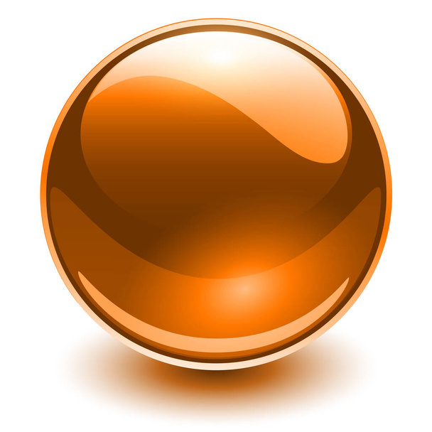 Glass sphere orange, vector shiny ball - Vektori, kuva