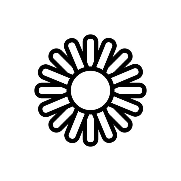 菊のアイコンベクトル。菊のサインだ。孤立した輪郭記号図 - ベクター画像