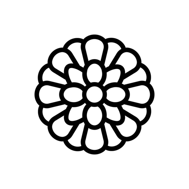 Frühling Chrysanthemen Symbol-Vektor. Chrysanthemenzeichen im Frühling. Isolierte Kontursymboldarstellung - Vektor, Bild