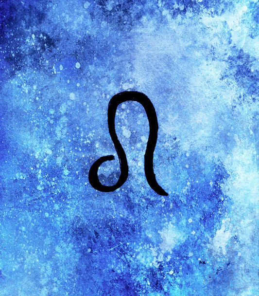 Символы астроскопии ручной работы, синий фон
 - Фото, изображение