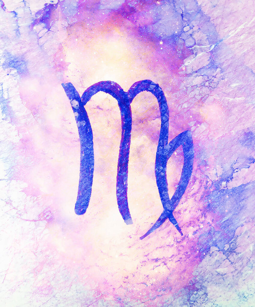 Horoscope dessiné à la main symboles astrologie, fond de couleur
 - Photo, image