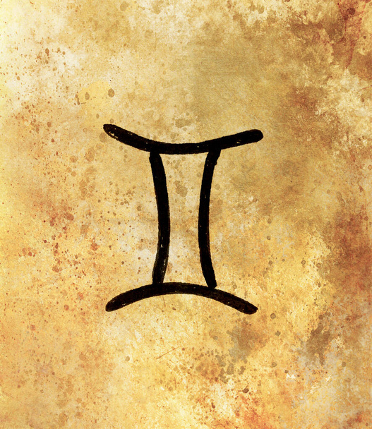 handgezeichnete Horoskop-Astrologie-Symbole, Sepia-Farbe - Foto, Bild