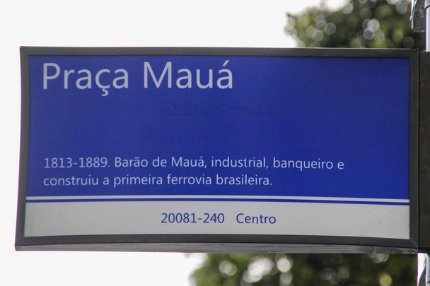 panneaux d'information brésiliens avec les mots Maua Square
 - Photo, image
