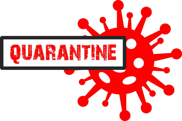 Coronavirus quarantine red icon - Διάνυσμα, εικόνα