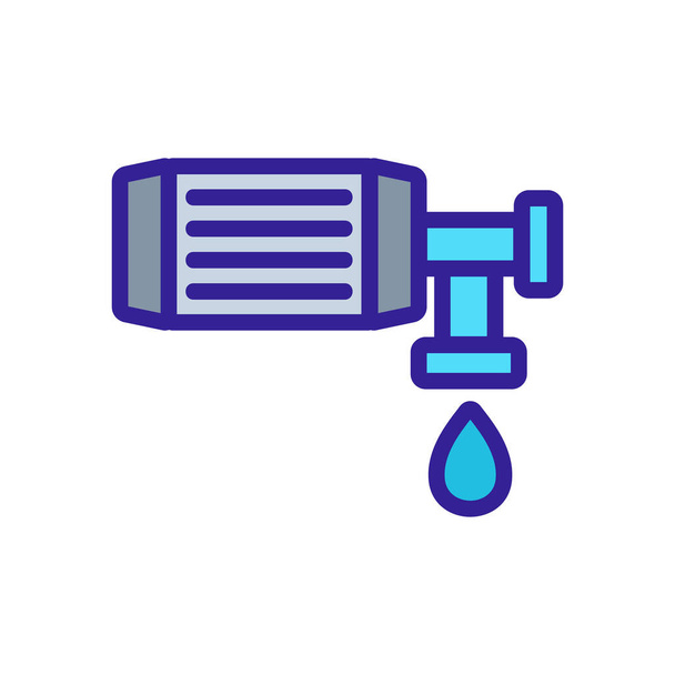 Su borusu ikon taşıyıcısı. Su borusu pompası tabelası. renk izole edilmiş sembol çizimi - Vektör, Görsel