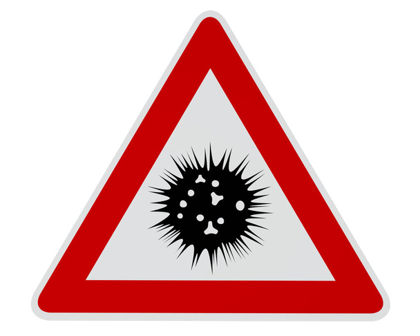 Caution Coronavirus - digitally generated image - clipping path included - Photo, image