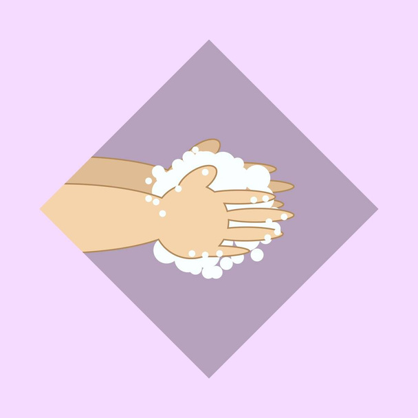 Illustration des mains lavées avec du savon, Illustration des mains lavées avec du savon
 - Vecteur, image