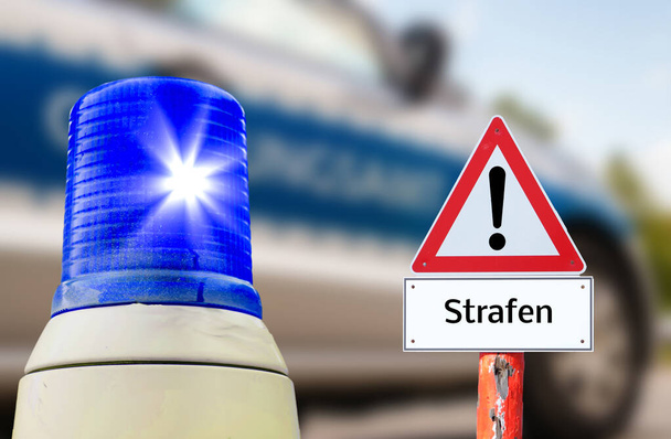 Penalties warning sign corona parties in german - Photo, Image