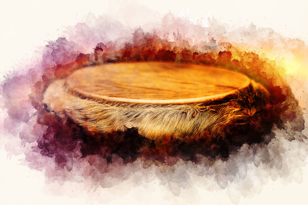 африканський джемб барабан і м'яко розмитий акварельний фон
 - Фото, зображення
