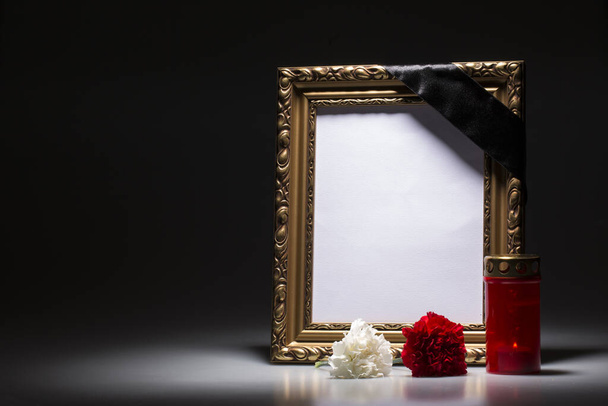 blank mourning frame for the sympathy card - Photo, Image