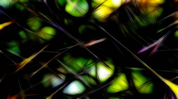 μοτίβο φόντου με fractal δομές βελόνα και θολή φώτα ακτινοβολίας - Φωτογραφία, εικόνα
