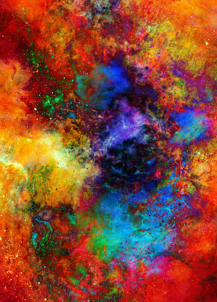 Kozmik uzay ve yıldızlar, renkli kozmik soyut arkaplan - Fotoğraf, Görsel