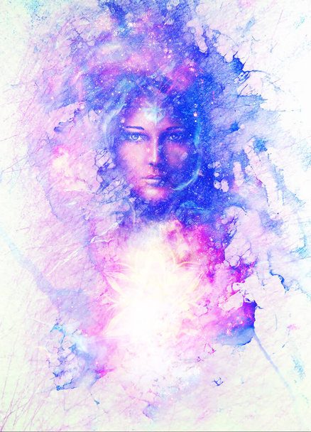 Bohyně žena a orientální ornamentální mandala. Abstraktní pozadí. Struktura mramoru - Fotografie, Obrázek