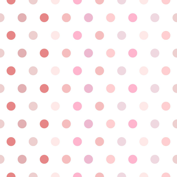 Seamless vector pattern background. Pastel colored polka dots. Background for spring themes or for children illustrations. Red shade - Vector, Image