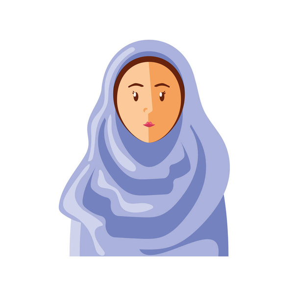 Muzułmańska kobieta na białym tle - Wektor, obraz