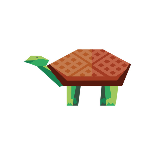 geometric turtle on white background - Vector, Image