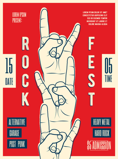 Affiche Punk Rock Party Flyer. Illustration vectorielle de style vintage
. - Vecteur, image