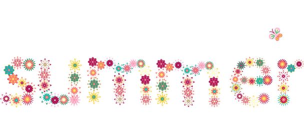 Letters from colorful flowers - Vector, Image