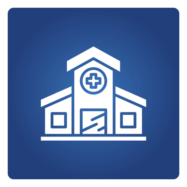 Krankenhaus-Symbol auf blauem Hintergrund - Vektor, Bild