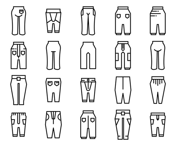 Pantalones y pantalones iconos línea de diseño
 - Vector, imagen