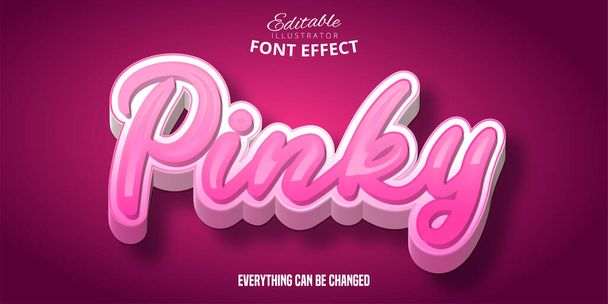 Pinky text, 3d editable font effect - Vector, Image
