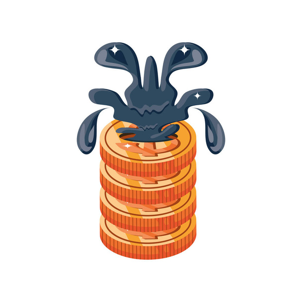 δολάριο με το σύμβολο του πετρελαίου του κέρδους, οι τιμές του πετρελαίου μέχρι - Διάνυσμα, εικόνα