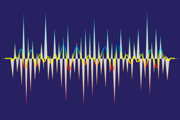Colorful pulse music player equalizer. Jpeg soung wave background. Audio electronic element - Photo, Image