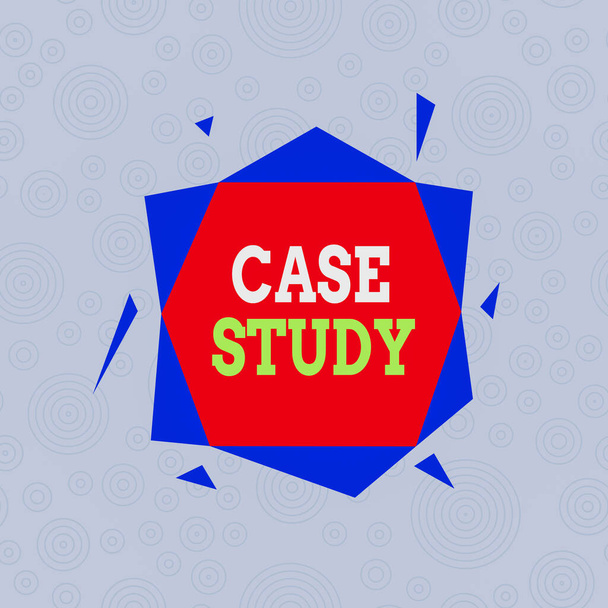 Conceptual hand writing showing Case Study. Business photo showcasing research methodology that has commonly used in social sciences Asymmetrical format pattern object outline multicolor design. - Photo, Image