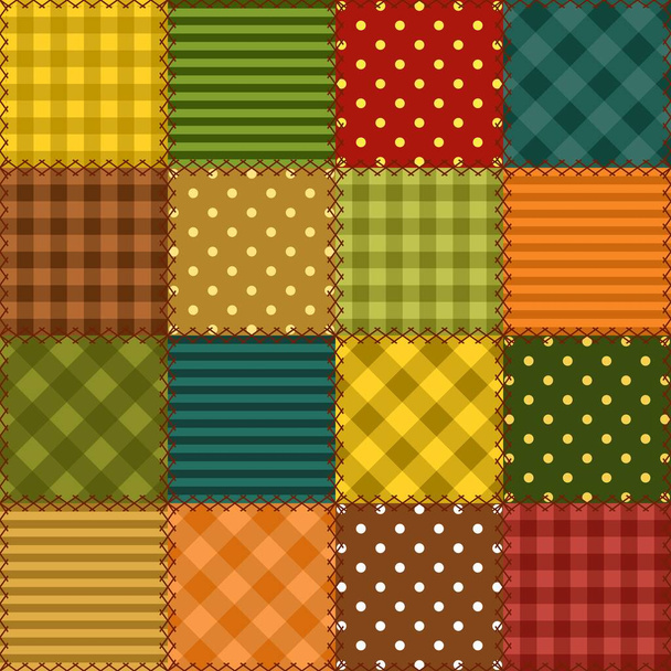 különböző mintázatú patchwork háttér - Vektor, kép