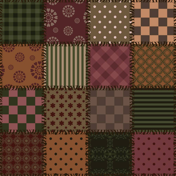 patchwork φόντο με διαφορετικά πρότυπα - Διάνυσμα, εικόνα