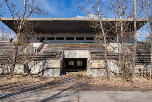 Abandoned stadium in Pripyat Chernobyl - 写真・画像