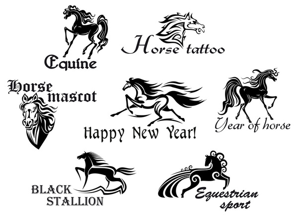 Mascottes de chevaux noirs
 - Vecteur, image
