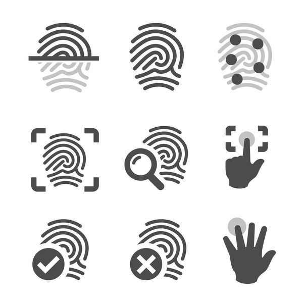 иконки отпечатков пальцев
 - Вектор,изображение