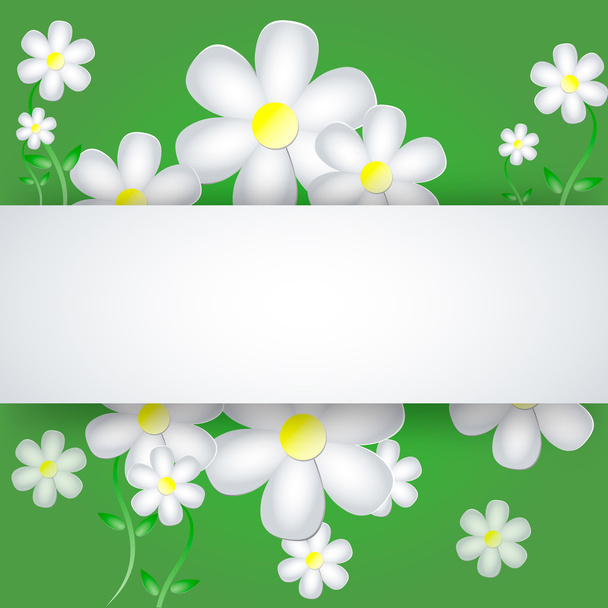 Flowers on a paper background - Vector, afbeelding
