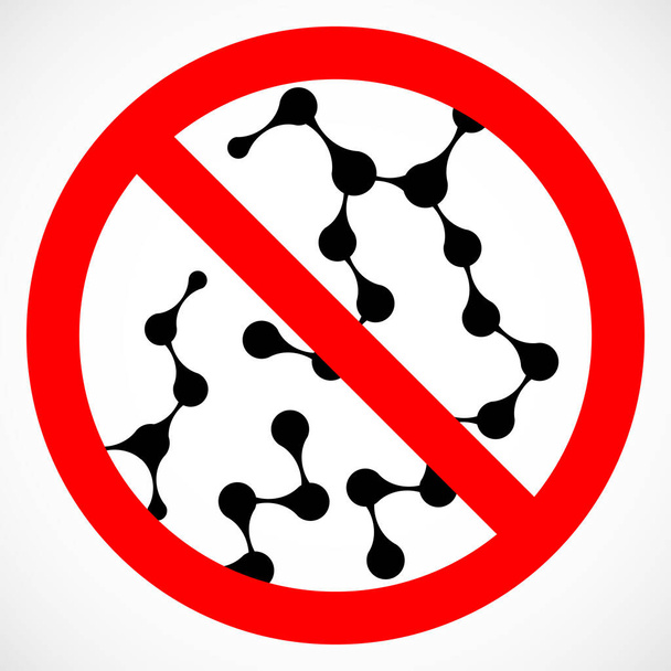 Estrutura da molécula com Proibição Vermelha. Vírus perigoso
 - Vetor, Imagem