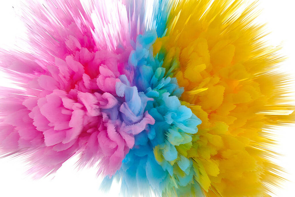 Gekleurde kruitexplosie. Abstract close-up stof op de achtergrond. Kleurrijke ontploffen. Verf holi - Foto, afbeelding