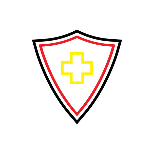 Shield with Plus Medical protection logo design vector - Vector, Image