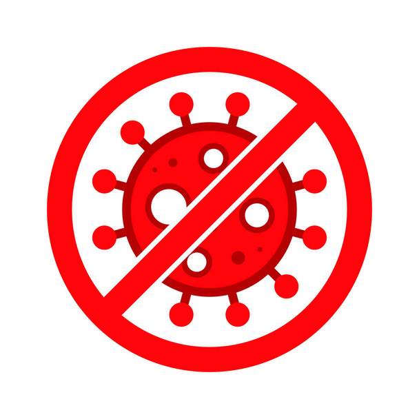 Wuhan Corona Virüsü, Covid-19, NCOV, MERS-CoV Novel Coronavirus Stop, Block, Anti Stamp. Kırmızı Vektör 2019-2020. Uyarı İşareti, Koruma Sembolü, Risk Bölgesi Çıkartması. Çin Zatürree Hastalığı. Covid19 - Vektör, Görsel