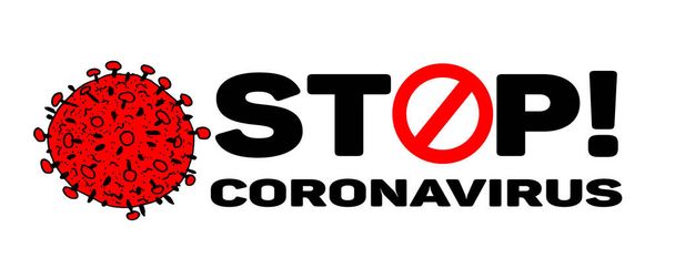 2019-nCoV bacteria isolated on white background. Coronavirus STOP sign vector background. COVID-19 bacteria corona virus disease . SARS pandemic concept symbol. Human health medical - Vektor, Bild