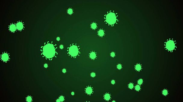 Coronavirus Covid-19 Illustration des infizierten Virus 2019-ncov Lungenentzündung im Blut. Medical Virus realistische Modelle. Coronavirus Tapete. Mikroorganismen, Pathogene Bakterien. Bunte Partikel Coronavirus Illustration. - Foto, Bild