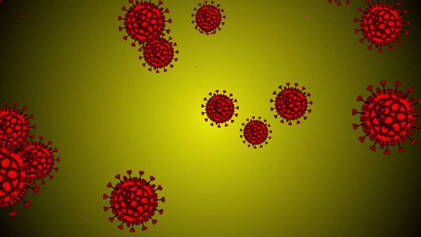 Coronavirus Covid-19 illustrazione di virus infetto 2019-ncov polmonite nel sangue. Virus medico modelli realistici. Carta da parati Coronavirus. Microrganismi, batterio patogeno
. - Foto, immagini